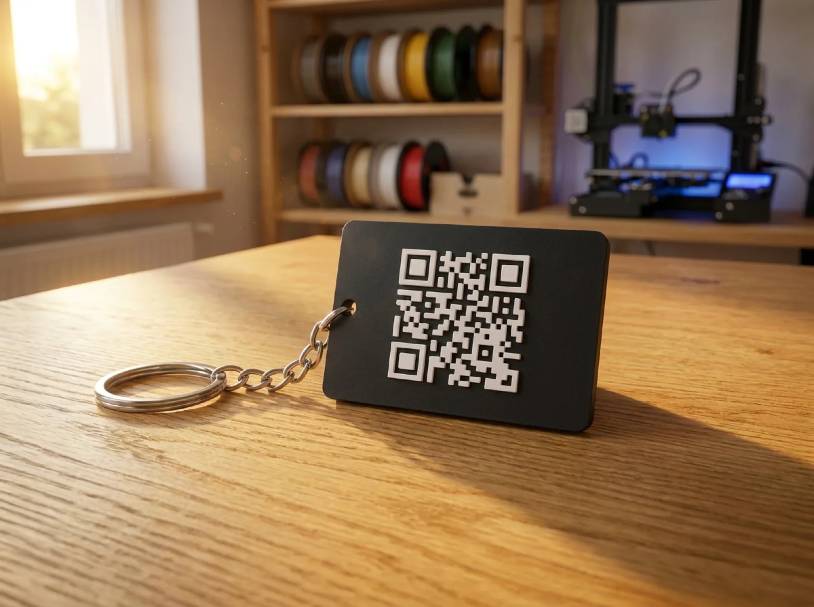 Verso d'un porte-clés Filon Médoc avec QR code intégré renvoyant vers l'URL de votre choix